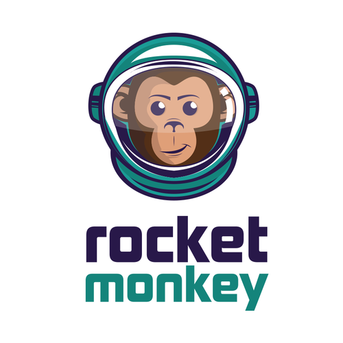 Astronaut logo with the title 'ROCKET MONKEY'