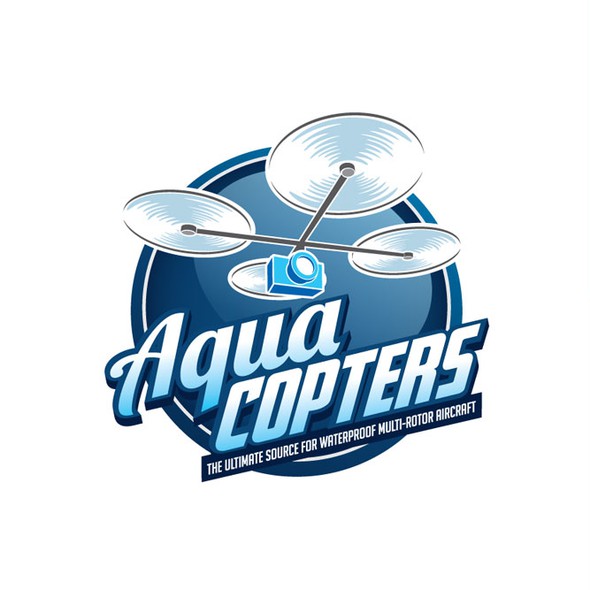 Quadcopter logo with the title 'Help Aquacopters with a new logo'