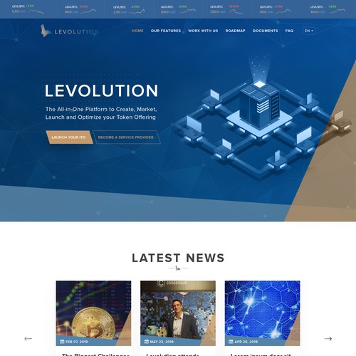 Tech website with the title 'Levolution'