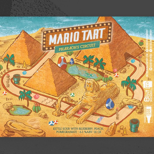 Can design with the title 'mario tart 8bit-pharaoh circuit'