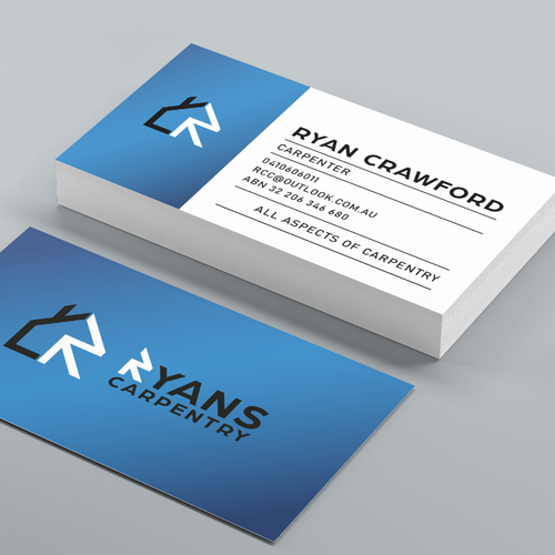 Carpentry design with the title 'Business Card for Ryans Carpentry'