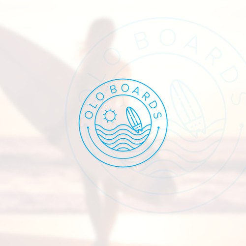Surfboard logo with the title 'Minimalist Badge Logo'