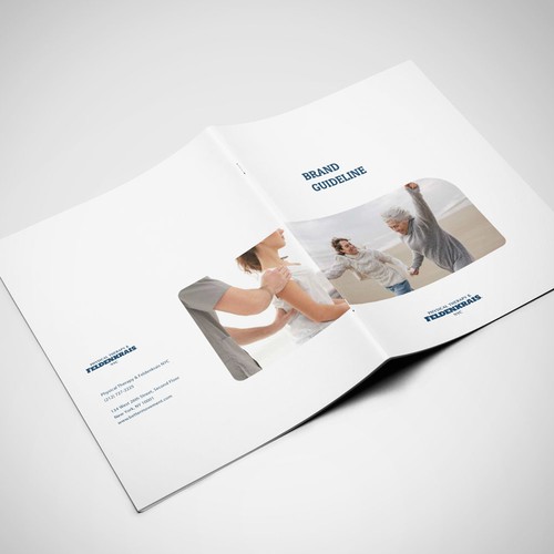 Style guide design with the title 'Brand guide for Health & Wellness'