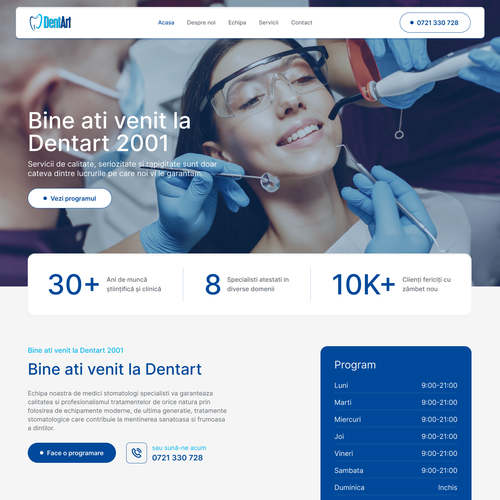 Dental website with the title 'Landing design concept for Dentist '