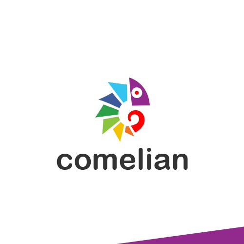 Chameleon logo with the title 'comelian logo concept'