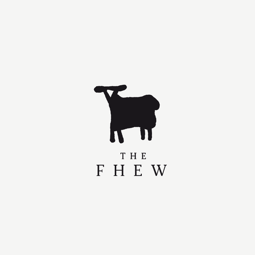 Sheep logo with the title 'Organic wool farm and estate logo'