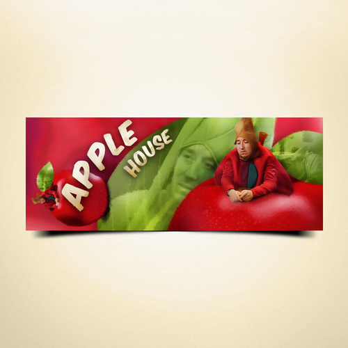 Loud design with the title 'Facebook Cover for Apple House comedy web series'