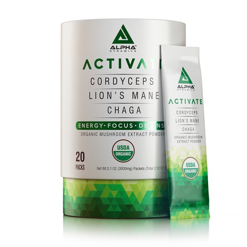 3D rendering design with the title '3D Rendering Of A Supplement Product'