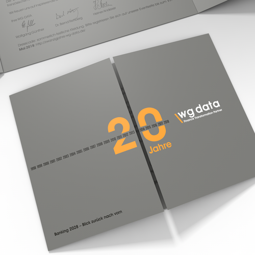 Anniversary design with the title 'WG Data invitation'