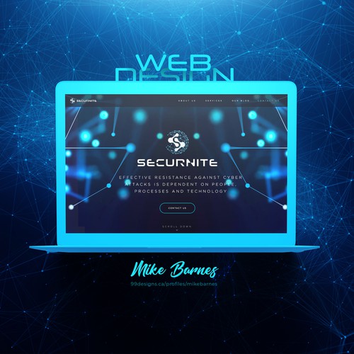 Space design with the title 'Cyber Security'