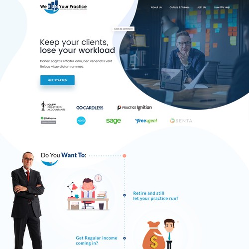 Investment website with the title 'We Run Your Practice'