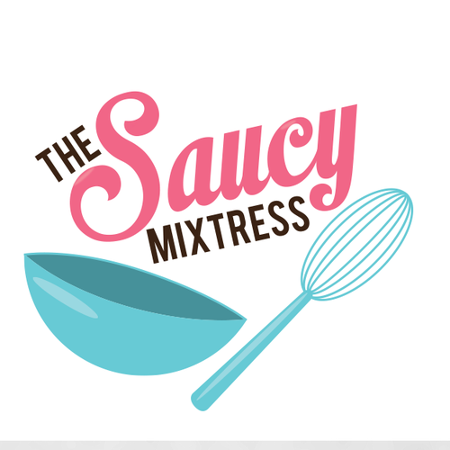Blogger design with the title 'Create a presence for a hip new food blogger whose alter ego is the saucy mixtress.'