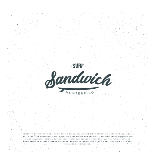 Fast food design with the title 'Logo Surf Sandwich'