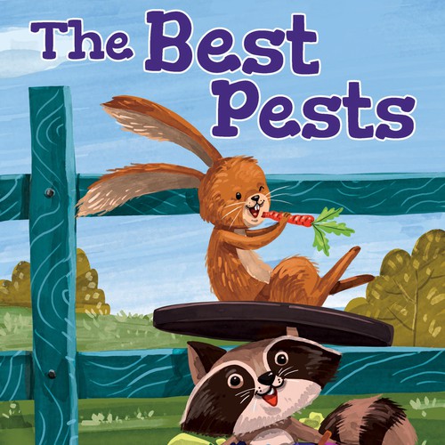 Kids book illustration with the title 'The Best Pest Cover'