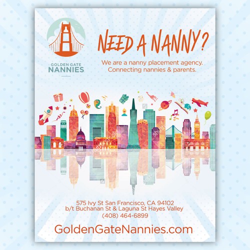 San Francisco design with the title 'Nanny Agency poster & flyer'