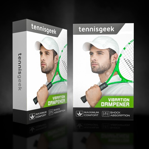 Equipment design with the title 'Product package for Tennisgeek'