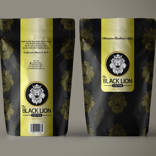 Pattern packaging with the title 'premium coffee packaging '