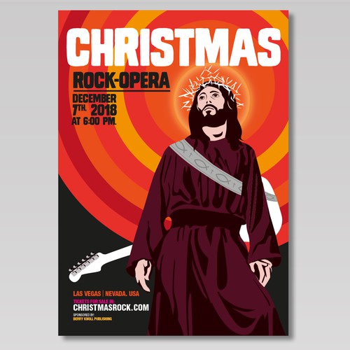 Jesus design with the title 'Christmas Opera Rock'