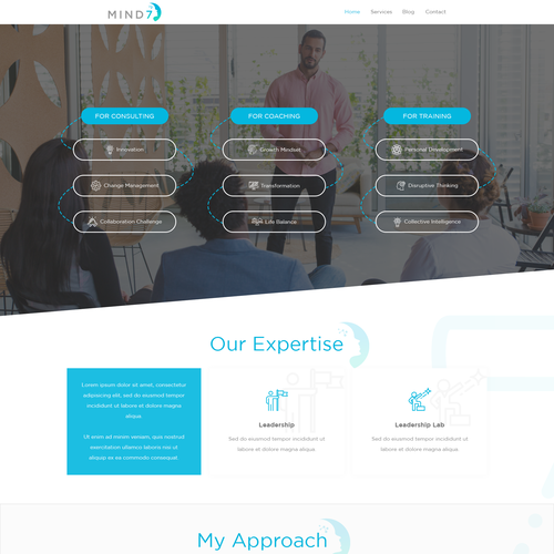 Coaching website with the title 'Snazzy website for my executive coaching, consulting and training company'