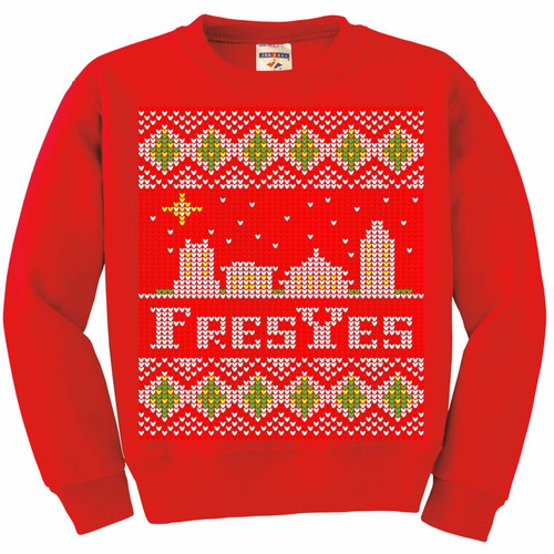 Christmas artwork with the title 'Ugly Christmas Sweater Design'