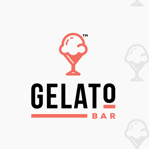 Cocktail logo with the title 'Gelato bar'