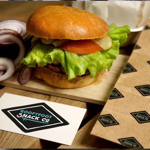 Snack logo with the title 'surf-inspired snack logo'