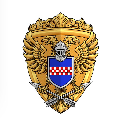 Knight artwork with the title 'double eagle crest'