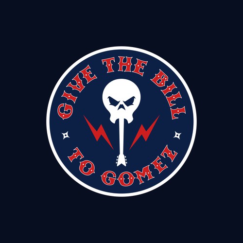 Heavy metal logo with the title 'SKULL GUITAR logo design for oldskool punk band'