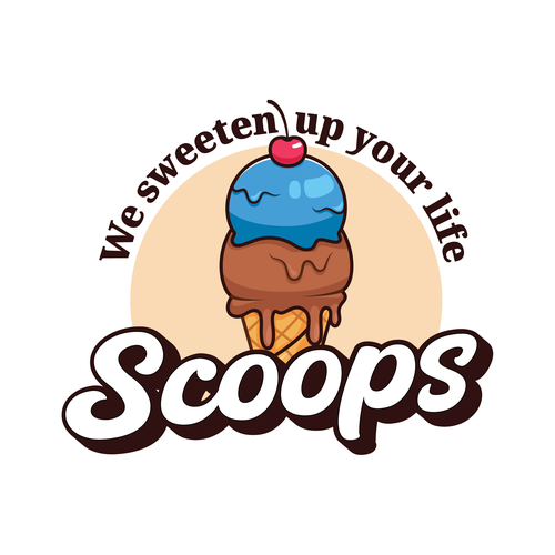 Gelato logo with the title 'SCOOPS'