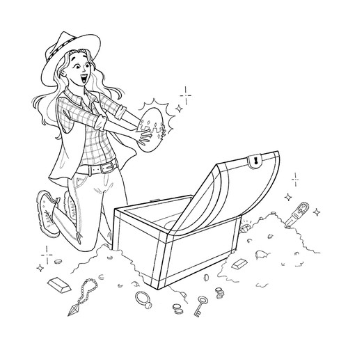 Unique artwork with the title 'Treasure'