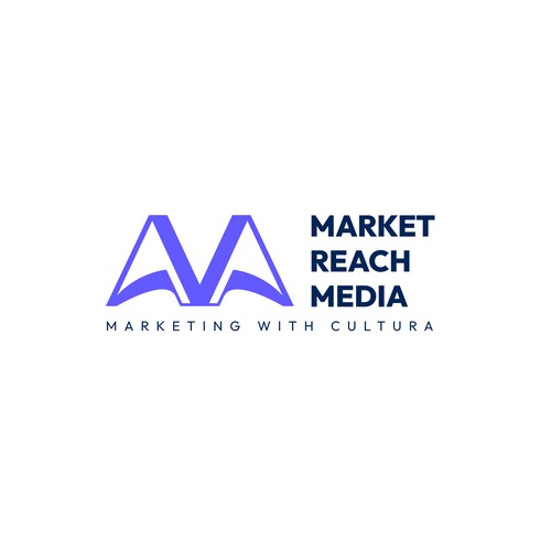 Vector design with the title 'Market Reach Media Modern M Monogram Logo Design'
