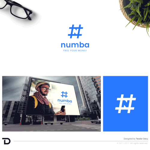 Hashtag logo with the title 'Smart symbol for chat & money transfer app'