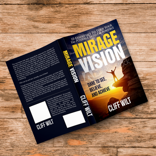 Motivational book cover with the title 'Mirage Vision - Modern & Colorfull Book Cover Design'