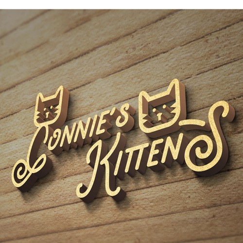 Cute cat logo with the title 'Logo concept for a  nonprofit organization that rescues Kittens - Connie's Kittens '