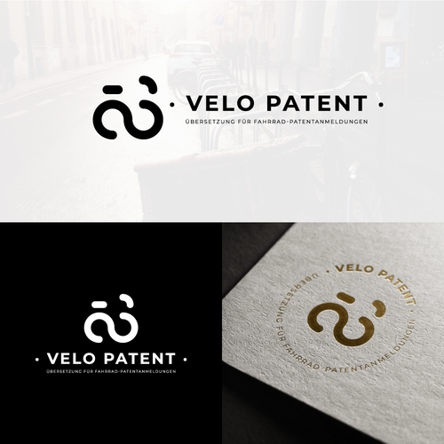 Cycling logo with the title 'Velo Patent Logo Design'