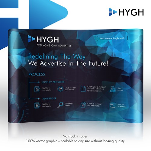 Booth design with the title 'Hygh'