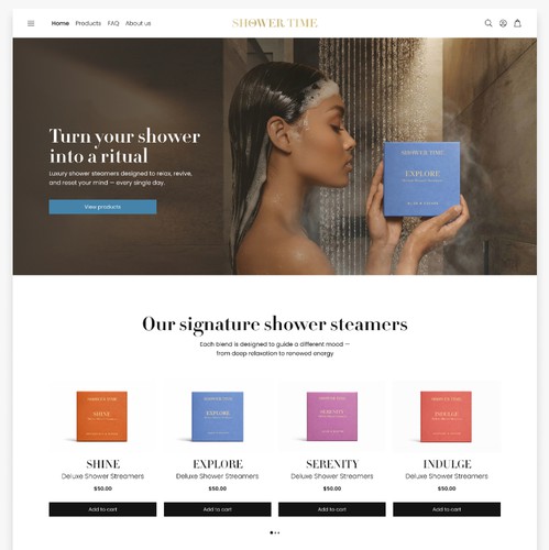 Aesthetic website with the title 'lux website for beauty product'