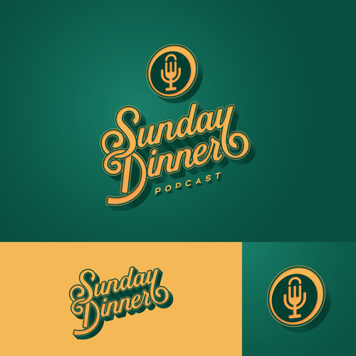 African American design with the title 'Sunday Dinner Podcast Logo and Brand Guide'