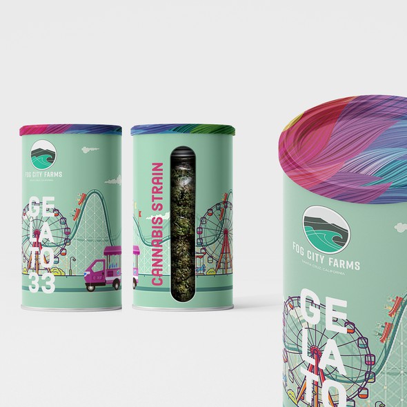 Mockup packaging with the title 'Packaging design for jar with cannabis'