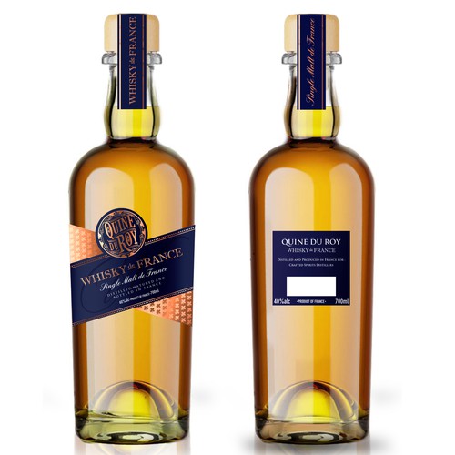 Whiskey label with the title 'Label design'