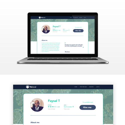 Profile design with the title 'Safety provider profile page'