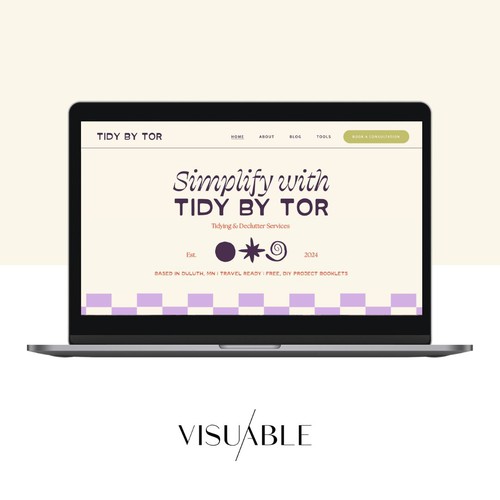 Design with the title 'Squarespace Website for a Professional Home Organizer'