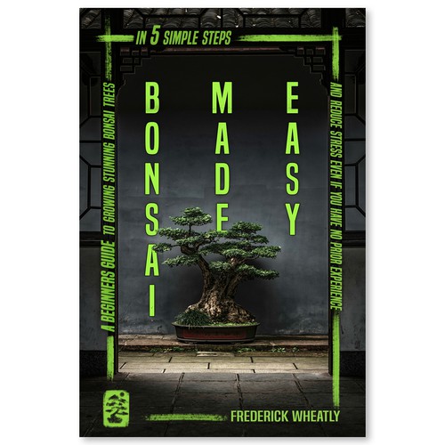 Japanese book cover with the title 'Japanese-Inspired Bonsai Book Cover '