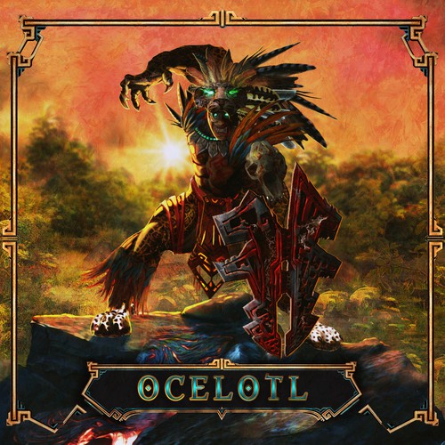 Aztec design with the title 'Character Illustration for the NFT game CALVARIA'