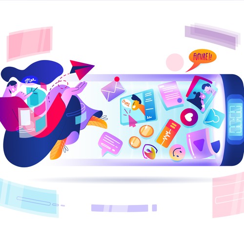 Flat design illustration with the title 'Website illustration '