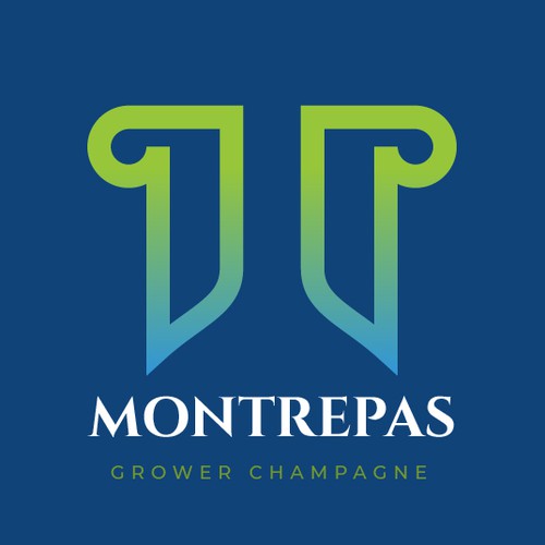 Champagne bottle logo with the title 'Montrepas Logo Design for Champagne'
