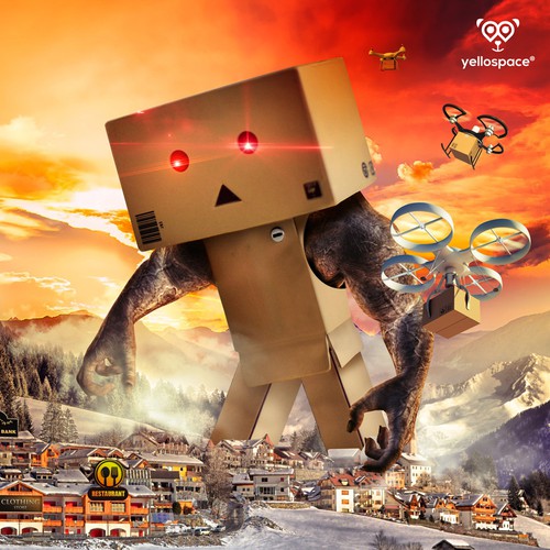 Drone design with the title 'Yellospace Illustration'