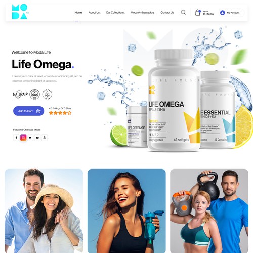 Supplement website with the title 'Fitness Product Website'