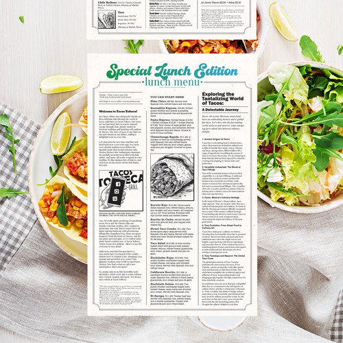 Rainbow design with the title 'Menu design'