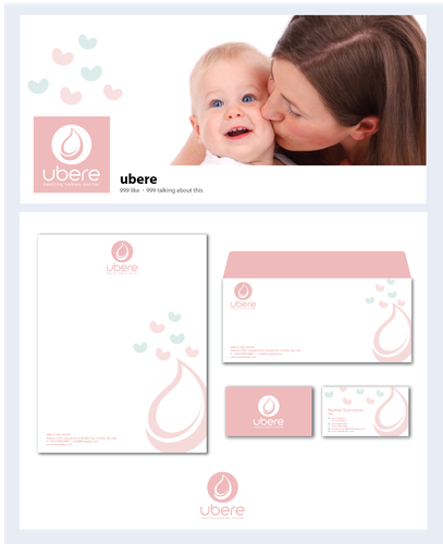 Natural brand with the title 'Brand identity pack: New baby merchandise company, focusing on breastfeeding related products'